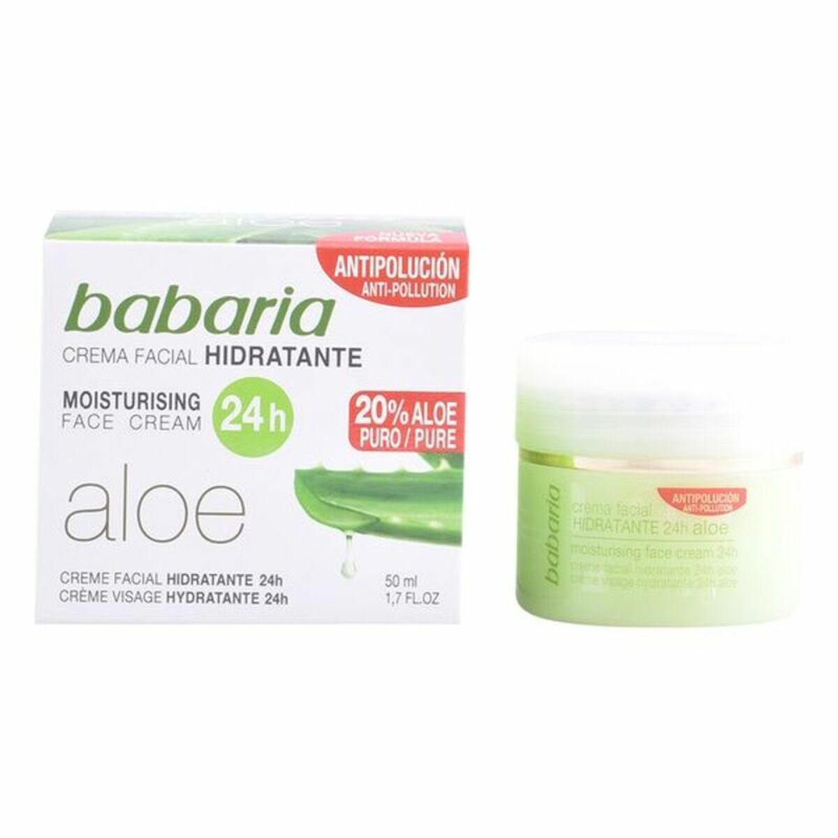 Babaria ALOE VERA crema hidratante 24 horas 50 ml