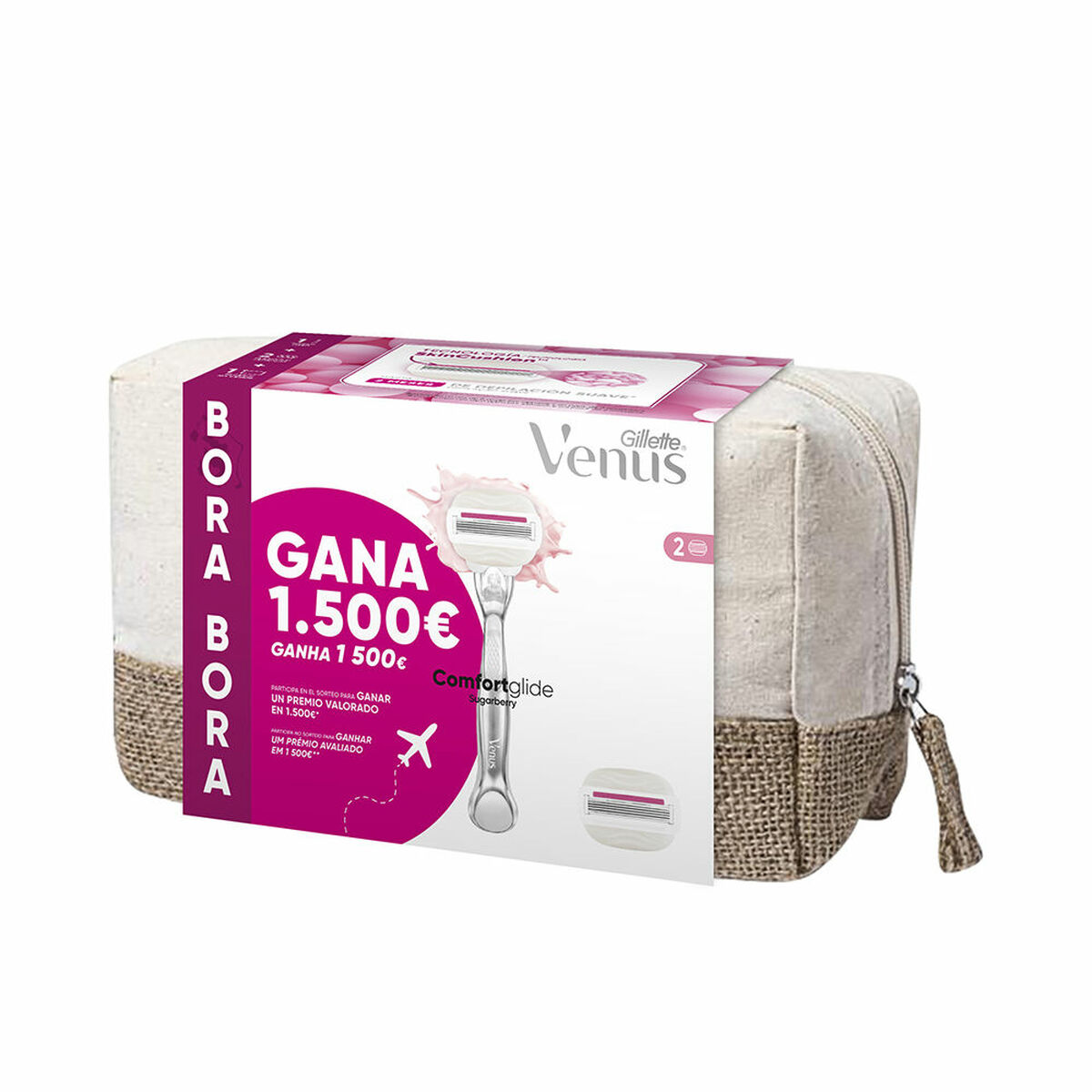 GILLETTE VENUS SUGARBERRY NECESER BORA BORA máquina + 2 recambios