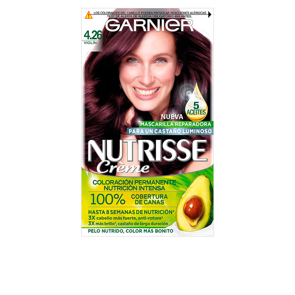 Garnier NUTRISSE CREME coloración permanente 100% cobertura #4.26-violín 3 u
