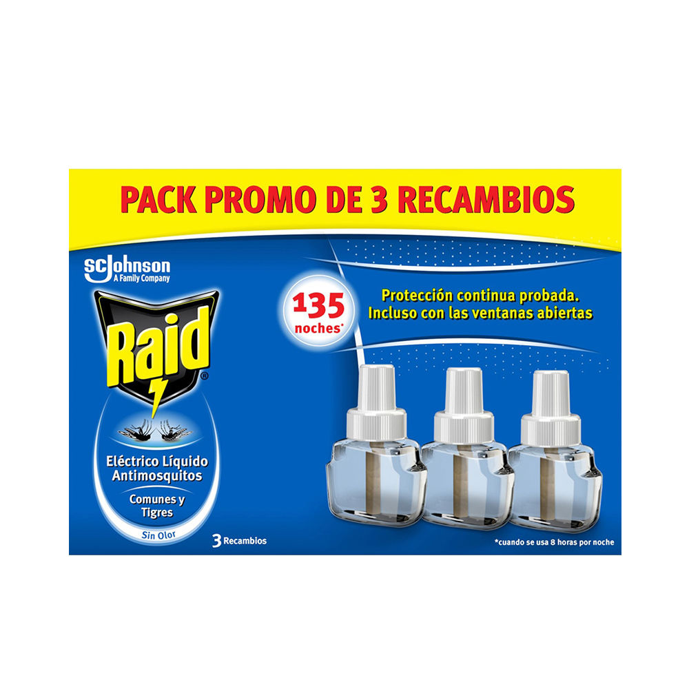 Raid PROTECCION ANTIMOSQUITOS x 3 recambios